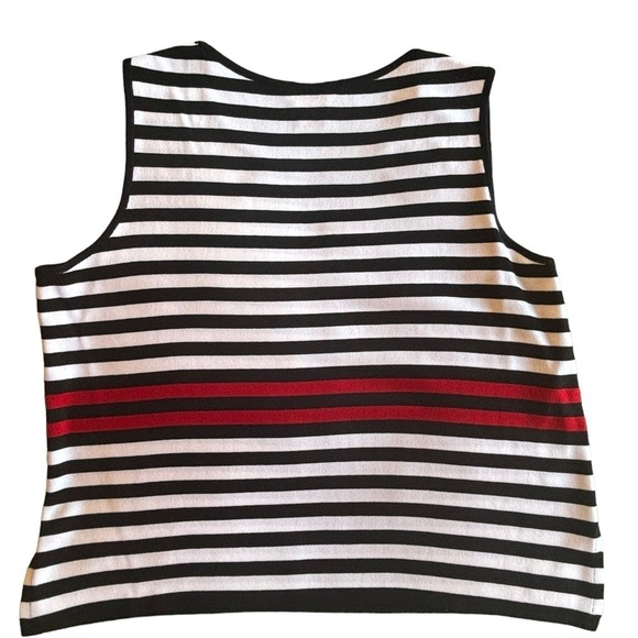 Exclusively Misook Petite Stripe Tank Sleeveless Women’s Size L - Picture 3 of 10